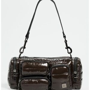 THINK ROYLN Glossy Dark Brown Shoulder Bag. NWOT